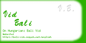 vid bali business card